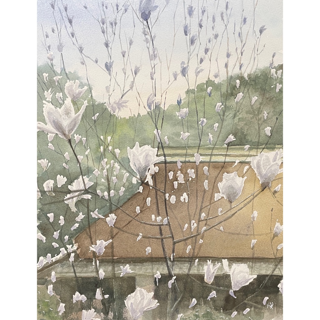 絵画レンタル販売 Art beans【No.430】「コブシの里」/正木俊行