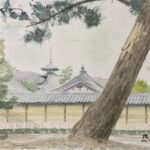 絵画レンタル販売 Art beans【No.434】「法隆寺」/正木俊行