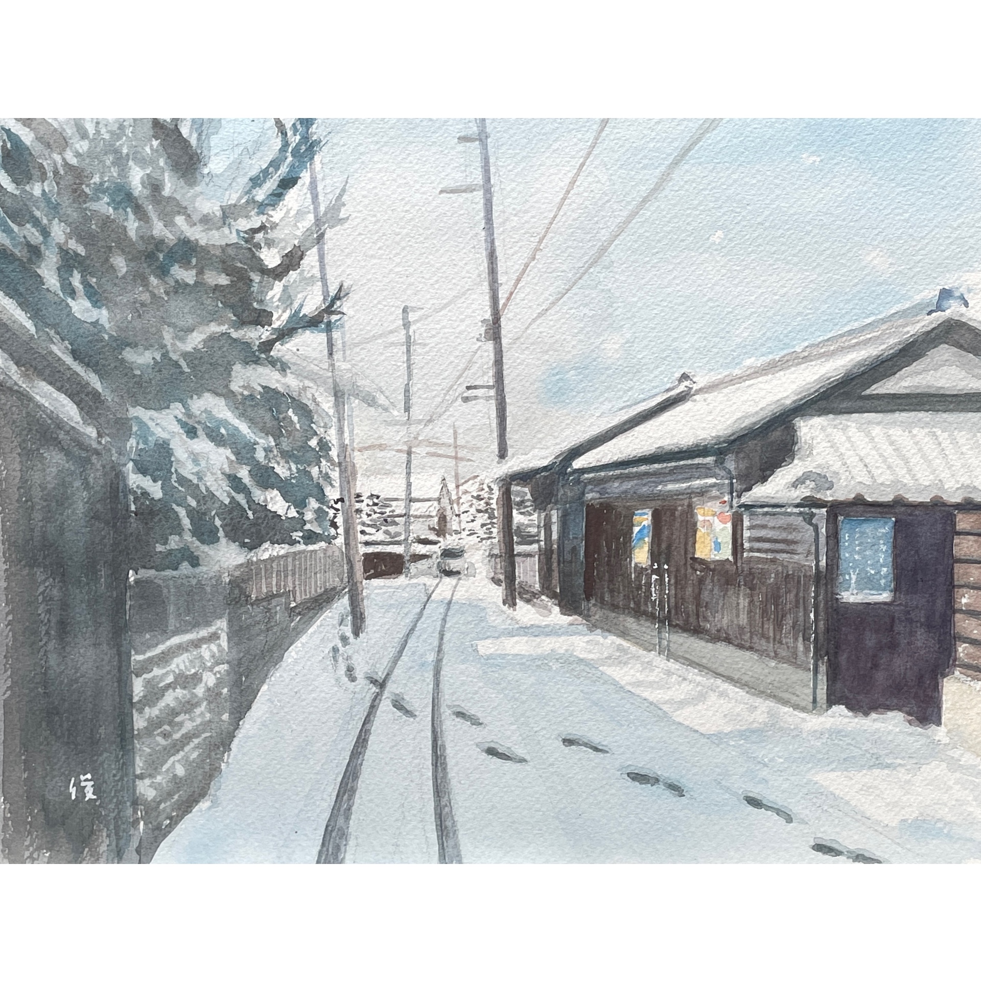 絵画レンタル販売 Art beans【No.431】「旧東海道冬景色」/正木俊行